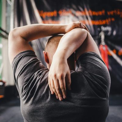Close up of a person doing stretching exercises